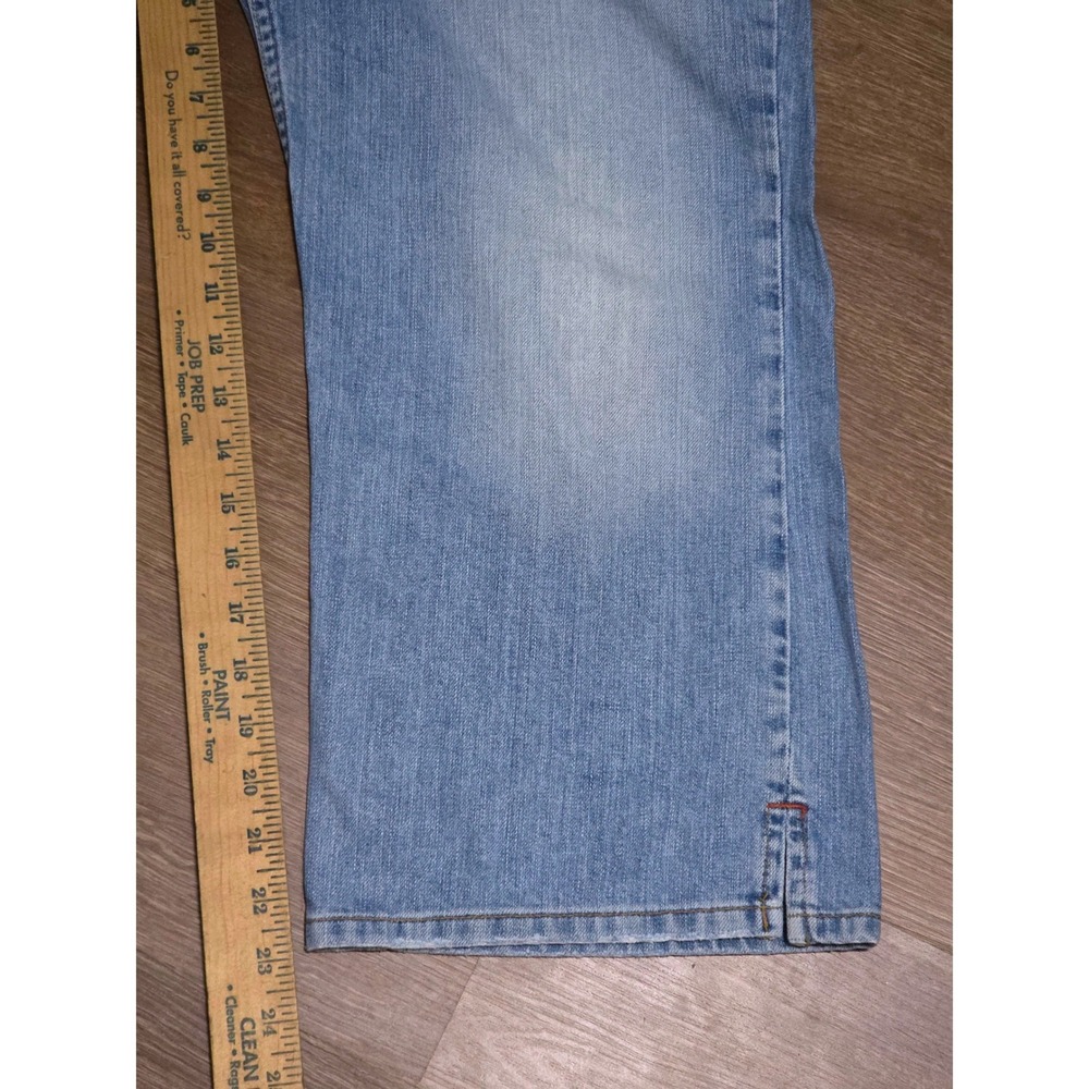 Lucky Brand Blue Jeans Womens 14/32 Light Wash Distressed Cropped Capri Wide Leg - Picture 8 of 11